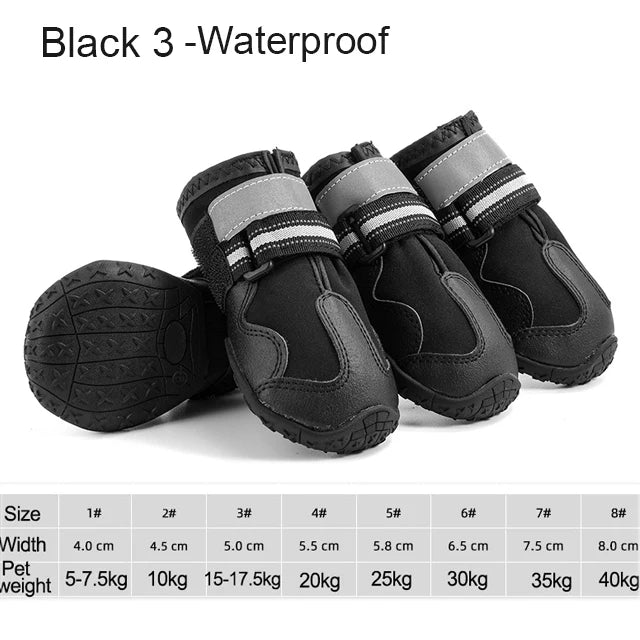 4pcsset Waterproof Pet Dog Shoes
