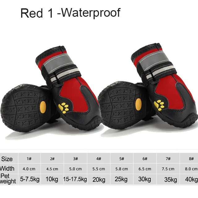 4pcsset Waterproof Pet Dog Shoes