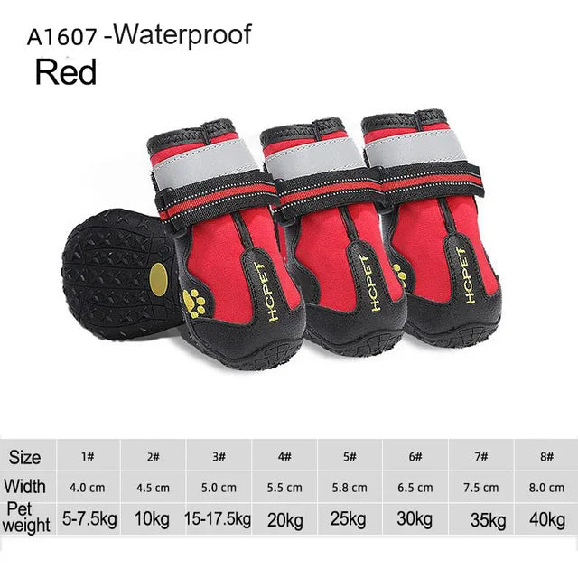 4pcsset Waterproof Pet Dog Shoes
