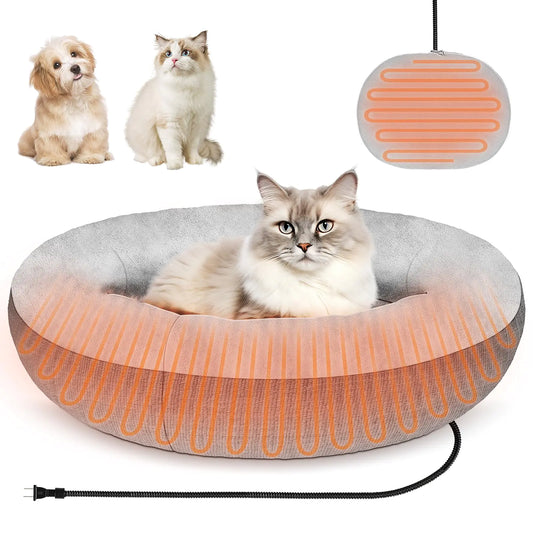 Heated Cat Bed for Cats and Small Dog Winter Cozy Heated Pet