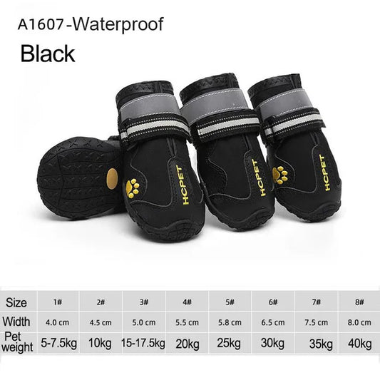 4pcsset Waterproof Pet Dog Shoes