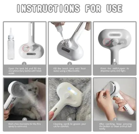 Comfortable Steamy Brush Pet Spray